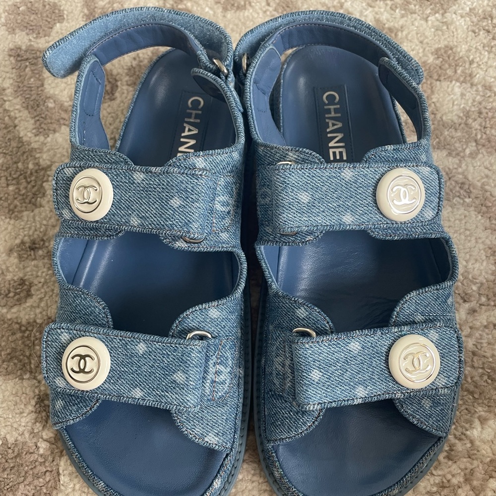 Chanel Dad Sandals 38, with box dust bags and receipt - Picture 4 of 5